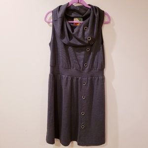 Modcloth Fervour cowl neck button accent dress